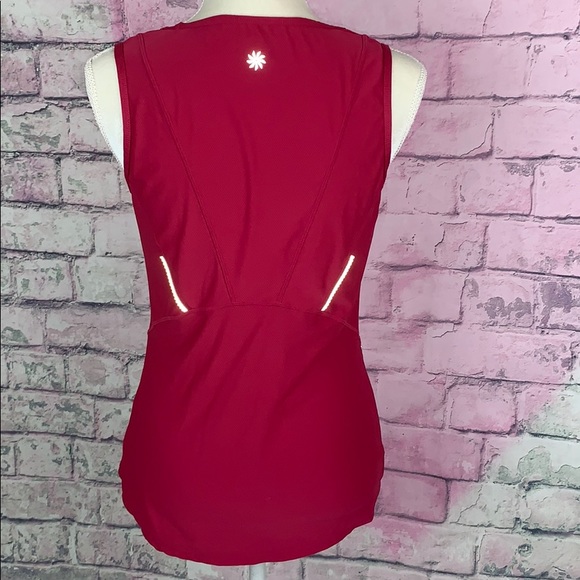 3/$25 sale Athleta pink tank top reflector trim S - Picture 3 of 6